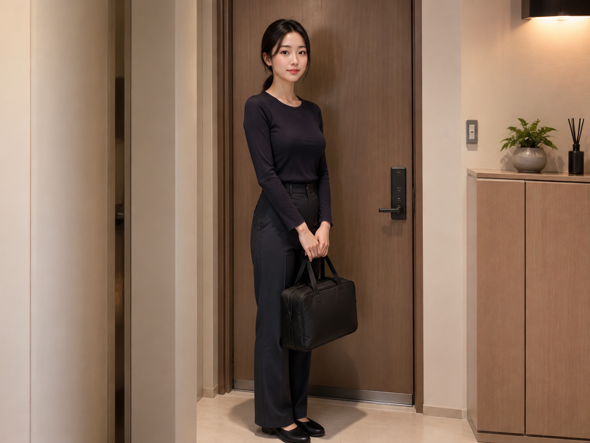 서울 역삼동 방문 홈케어 일정을 준비하는 젊은 성인 한국 여성 관리사